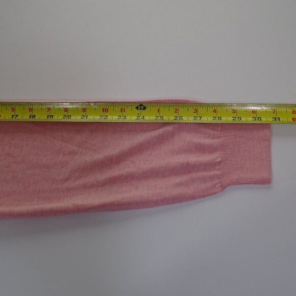 Brooks Brothers V-Neck Sweater Pink Men Size L Preppy Classic Supima Cotton - Picture 10 of 11